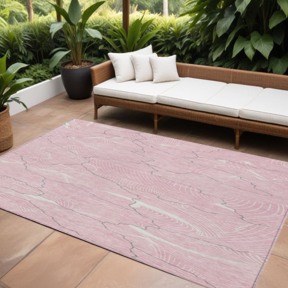 HomeRoots Abstract Transitional Rectangle Outdoor Rug