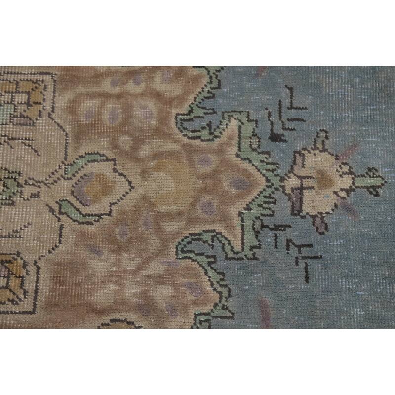 Blue Tabriz Persian Rug Handmade Traditional Wool Carpet - 6'4"x 9'10"