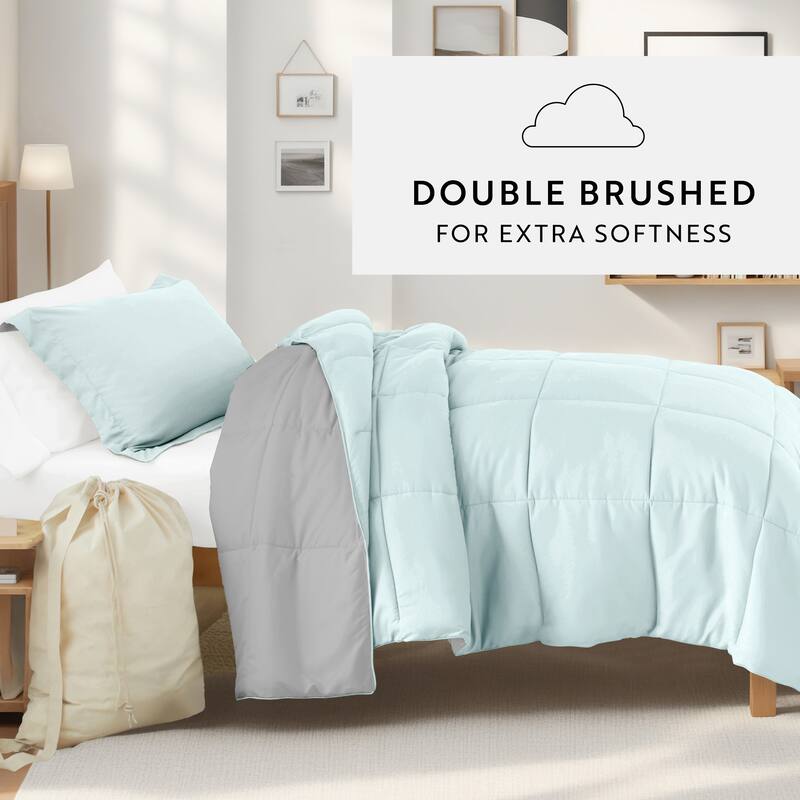 8pc Twin XL Solid Dorm Bedding Bundle