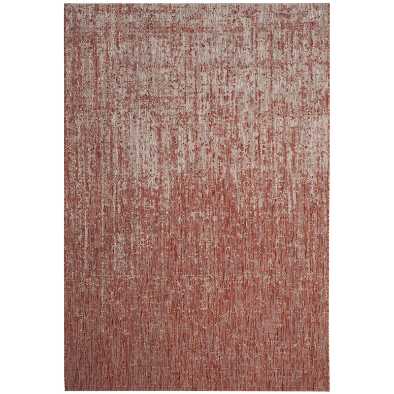 SAFAVIEH Courtyard Jessamyn Indoor/ Outdoor Rug - 5'3" x 7'7" - Rust/Grey