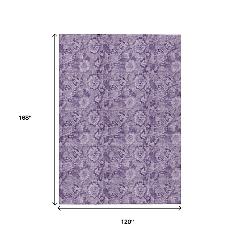 HomeRoots Floral Transitional Rectangle Outdoor Rug