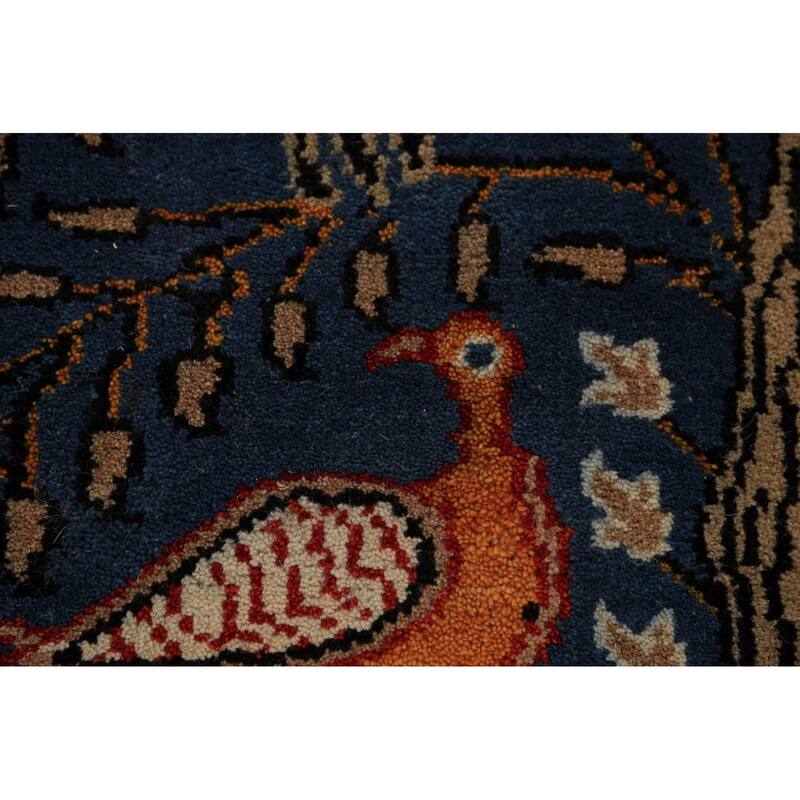 Blue Ziegler Indian Foyer Rug Hand-Knotted Wool Carpet - 2'6"x 5'9"