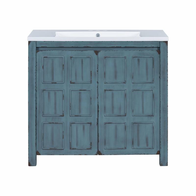 36" Bathroom Vanity Organizer with Sink - Combo Cabinet Set & Storage