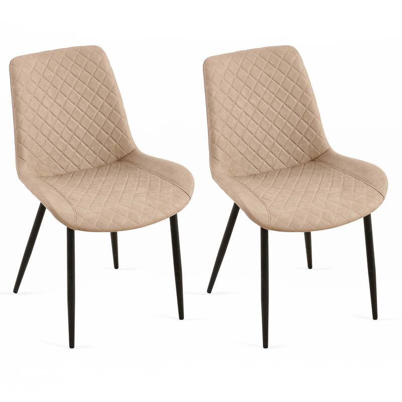 Mid-Century Leathaire Dining Chairs,Side Chair with Metal Legs