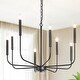 preview thumbnail 1 of 13, Raretta Modern 8-Light Black Metal Candle Classic Chandelier for Dining Room