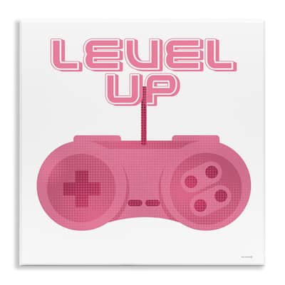 Stupell Girl Gamer Pink Level Up Wall Plaque Art Design By Yass Naffas Designs
