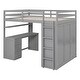 preview thumbnail 4 of 7, Grey Full SizeMulti-Functional / Loft Bed with Drawers, Desk, and Wardrobe