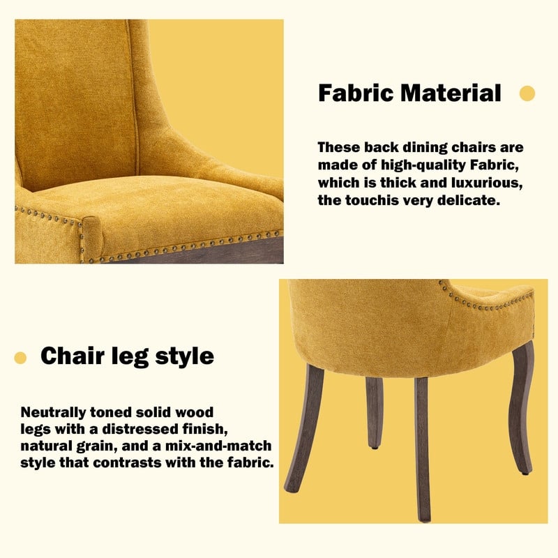 Thickened Side Dining Chair with Solid Wood Legs Set of 4
