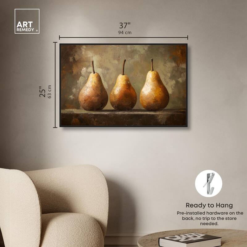 Pear Trio Canvas by Art Remedy