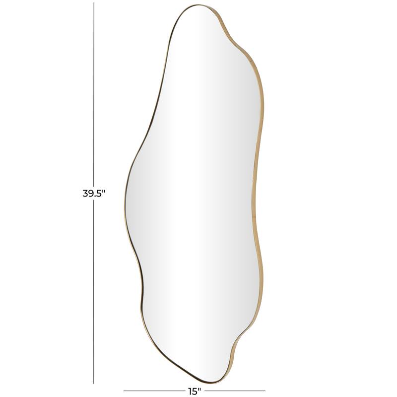 Metal Abstract Wavy Wall Mirror - Gold - Roche River Decor