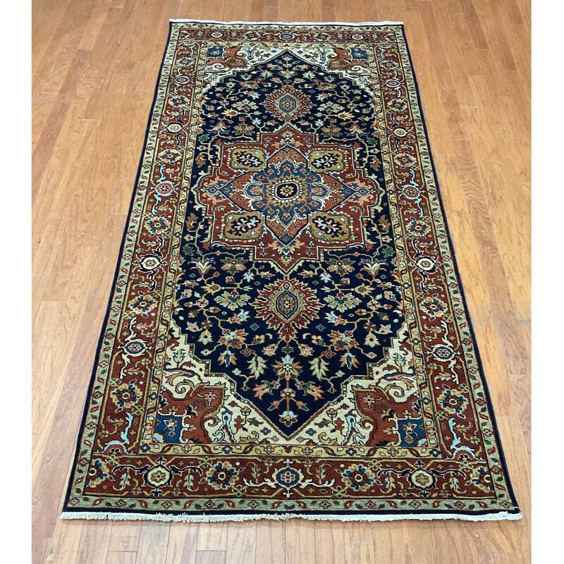 HERAT ORIENTAL Hand-knotted 4' x 8'1 Indo Serapi Wool Rug - 4' x 8'1"