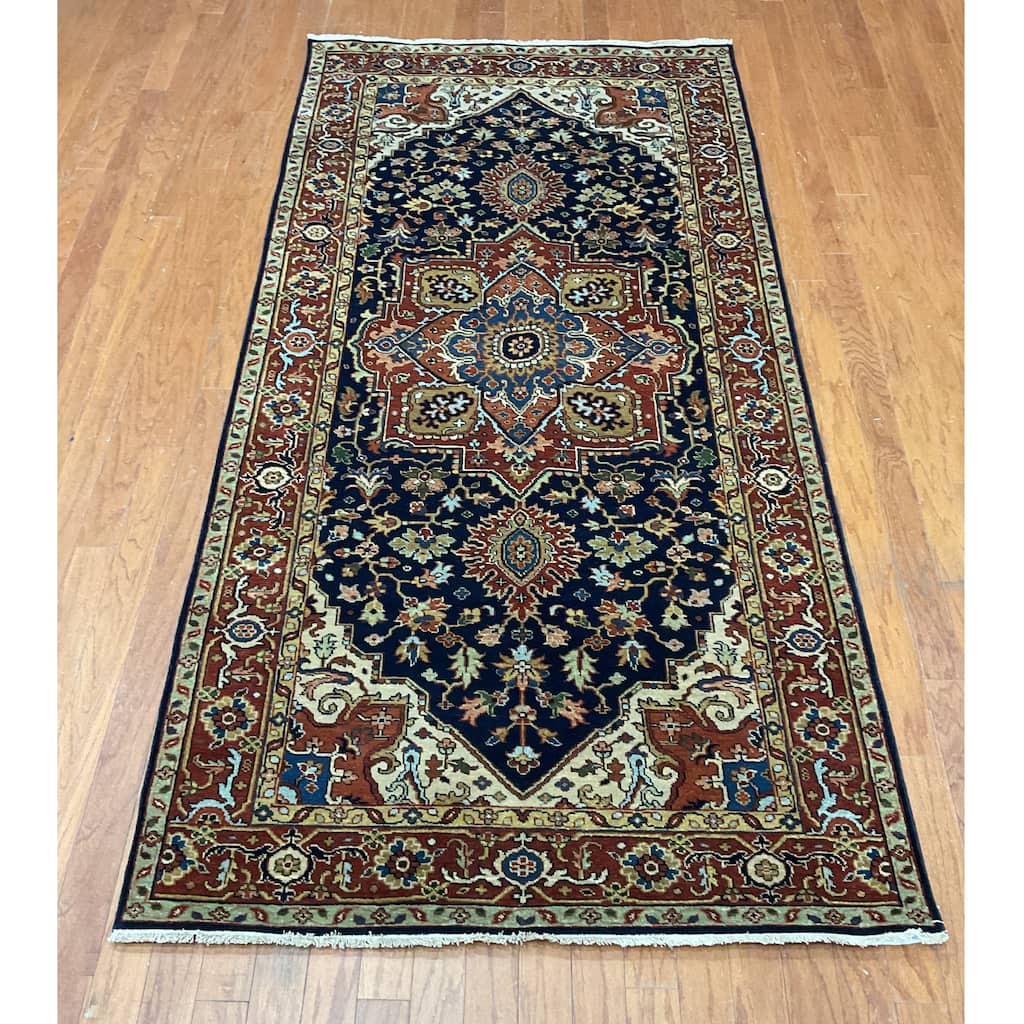 HERAT ORIENTAL Hand-knotted 4' x 8'1 Indo Serapi Wool Rug - 4' x 8'1"