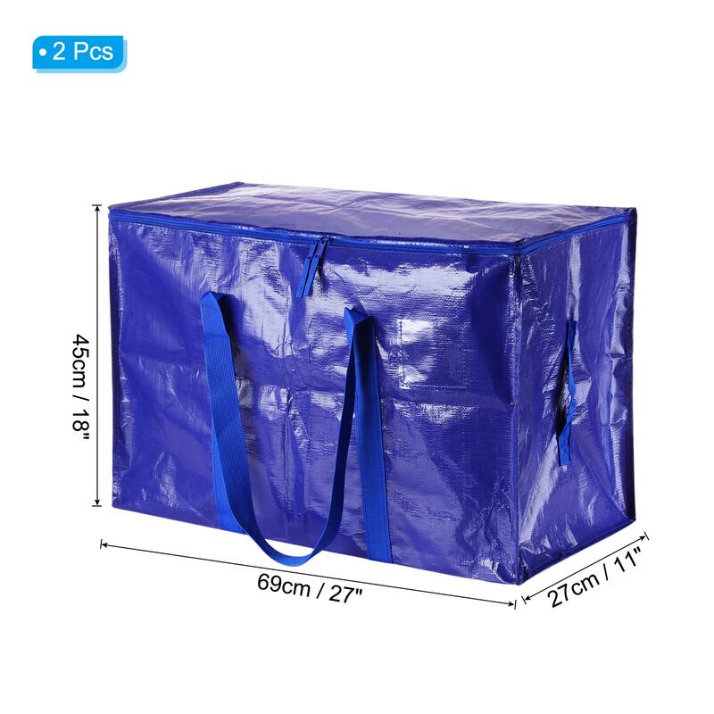 2 Pcs Extra Large Moving Bags Large Bag with Handles and Zipper - Blue