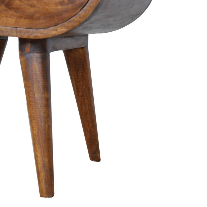 Artisan Furniture Solid Wood Chestnut Circular Nightstand