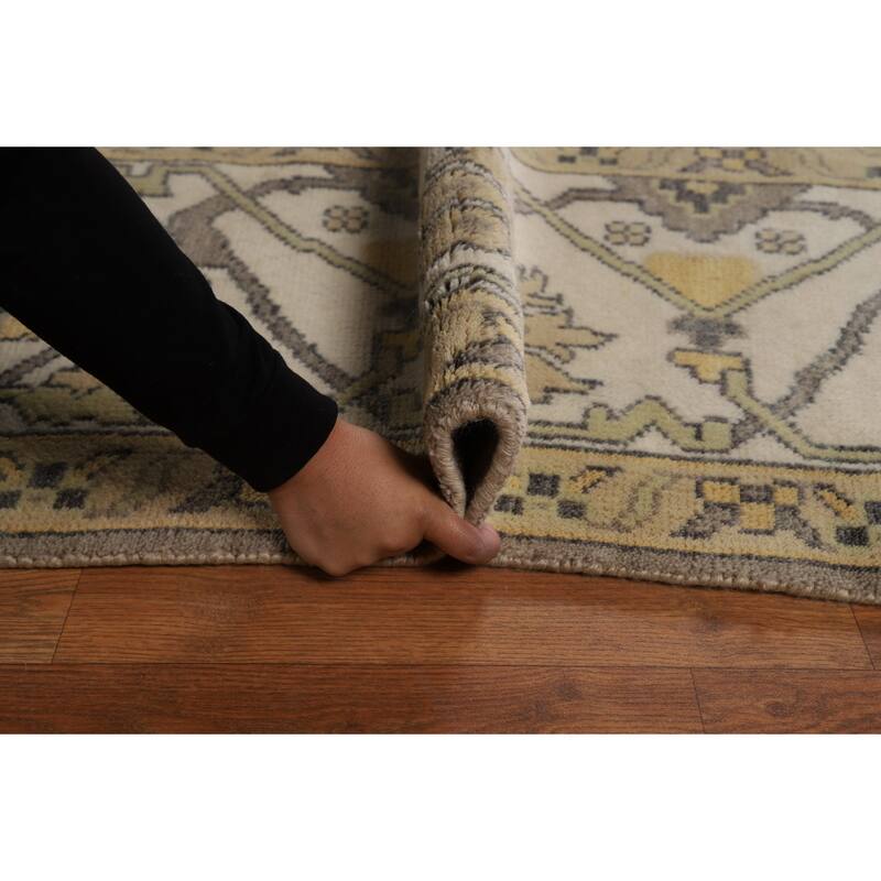 Oushak Indian Large Rug Hand-Knotted Wool Carpet - 10'0"x 13'8"