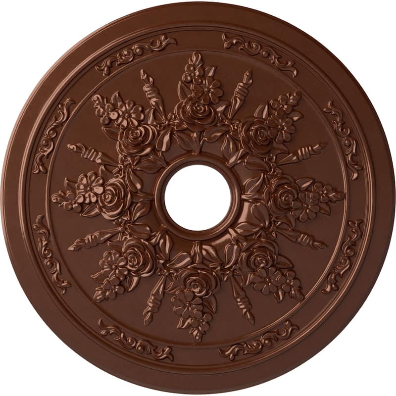 23 5/8"OD x 4"ID x 1 1/2"P Rose and Ribbon Ceiling Medallion