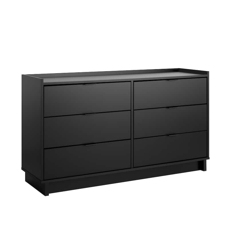 Prepac Simply Modern 6 Drawer 52.5" W Dresser - Black