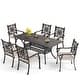 preview thumbnail 20 of 20, MAISON ARTS 7-Piece Cast Aluminum Patio Dining Set with Expandable Rectangular Table & 6 Cast Aluminum Chairs