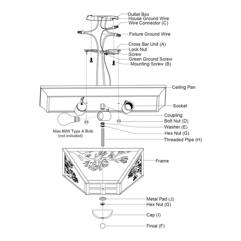 Bellevue VXCF69814 Frontier 14" Wide 3 Light Outdoor Flush Mount Pine