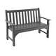 preview thumbnail 1 of 7, All-Weather HDPE 2-Person Garden Bench with Backrest and Armrests-Gray - 50" x 24" x 35"