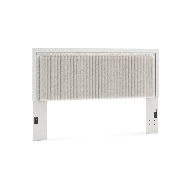 Signature Design by Ashley Birmonton White King Upholstered Panel Heaboard