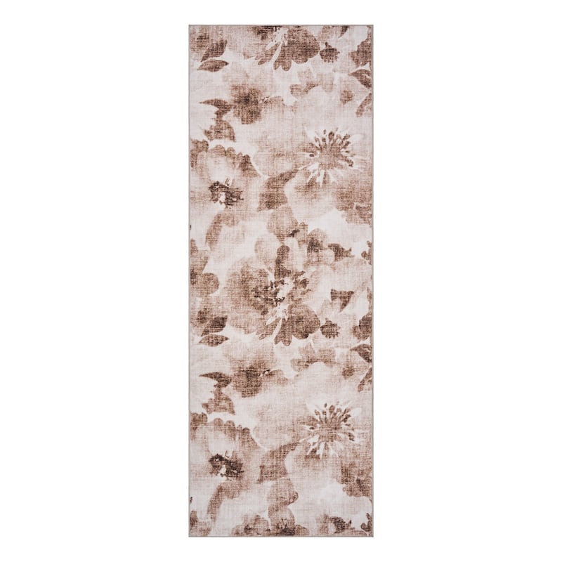 Licensed HGTV Everyday Chic Soft Flannel Zero Pile Printed Non-Slip Washable Indoor Area Rug