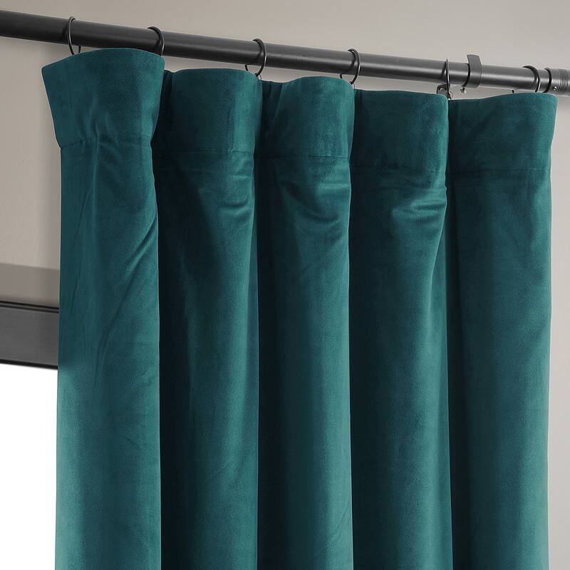 Exclusive Fabrics Signature Velvet Blackout Curtains - 96 Inches Long, (1 Panel) - Luxurious Drapery for Light Control.