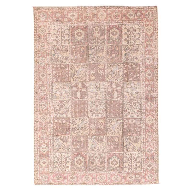 ECARPETGALLERY Hand-knotted Antalya Vintage Brown Wool Rug - 6'7 x 9'5