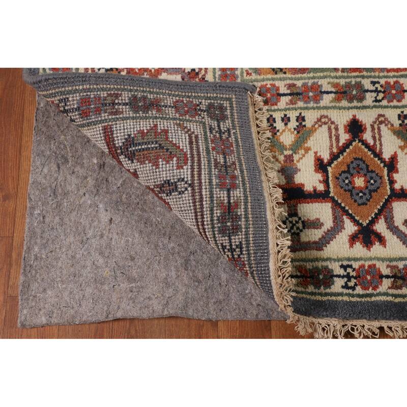 Geometric Heriz Serapi Oriental Area Rug Hand-Knotted Wool Carpet - 7'11" X 9'10"