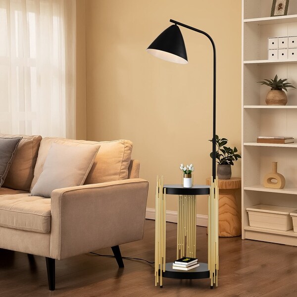 Shelved matt black floor lamp cheap