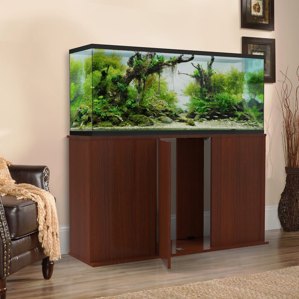 Aquatic Fundamental 55 Gallon Serene Cherry Aquarium Stand with Enclosed Storage