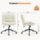 preview thumbnail 11 of 22, Armless Criss Cross Legged Chair with Wheels, Height Adjustable Makeup Vanity Chair, 360 Swivel Wide Task Chair - N/A