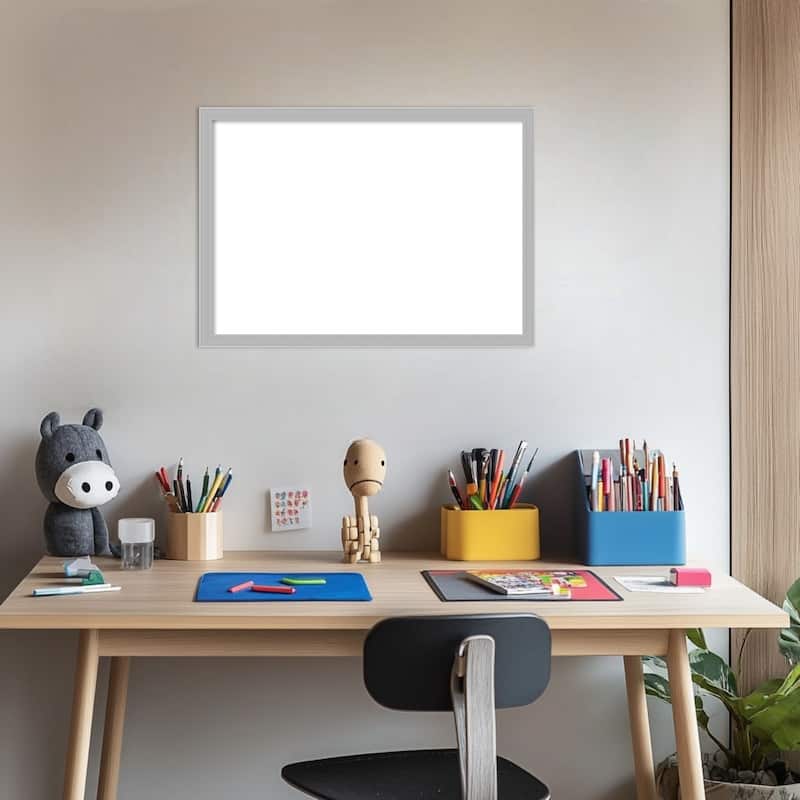 Amanti Art Hera Chrome Framed Dry Erase Magnetic Board