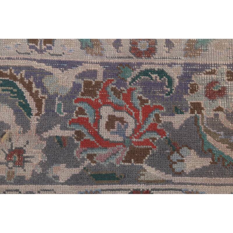 Distressed Tabriz Persian Vintage Rug Handmade Wool Carpet - 9'7"x 10'8"
