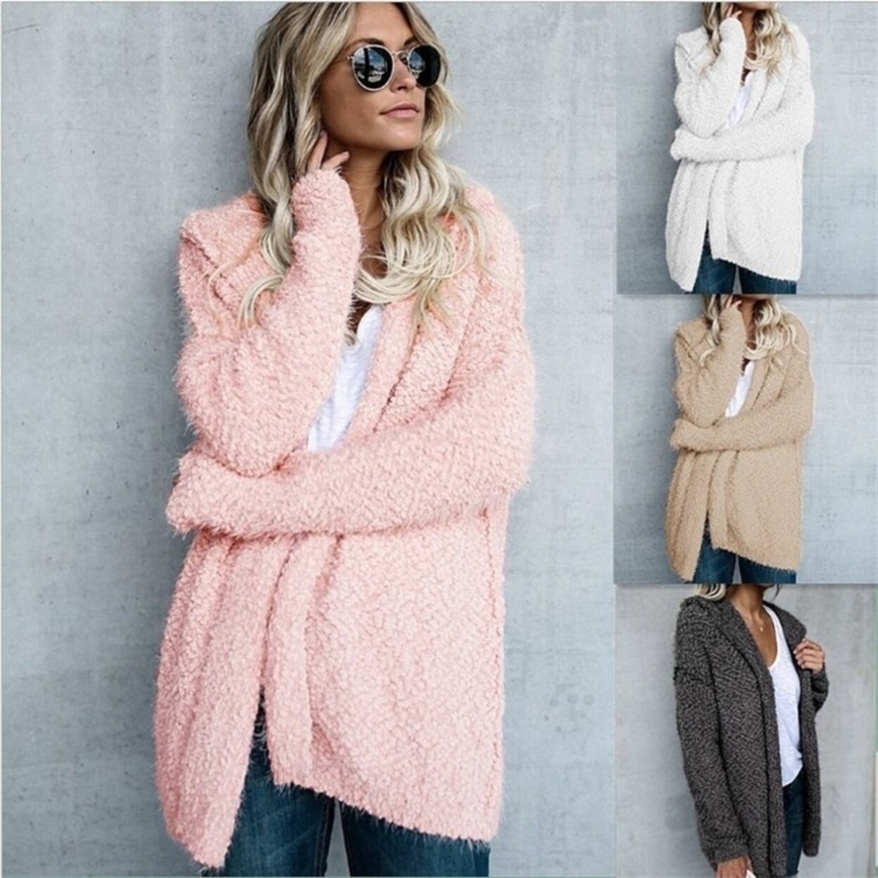 hooded cardigan jacket