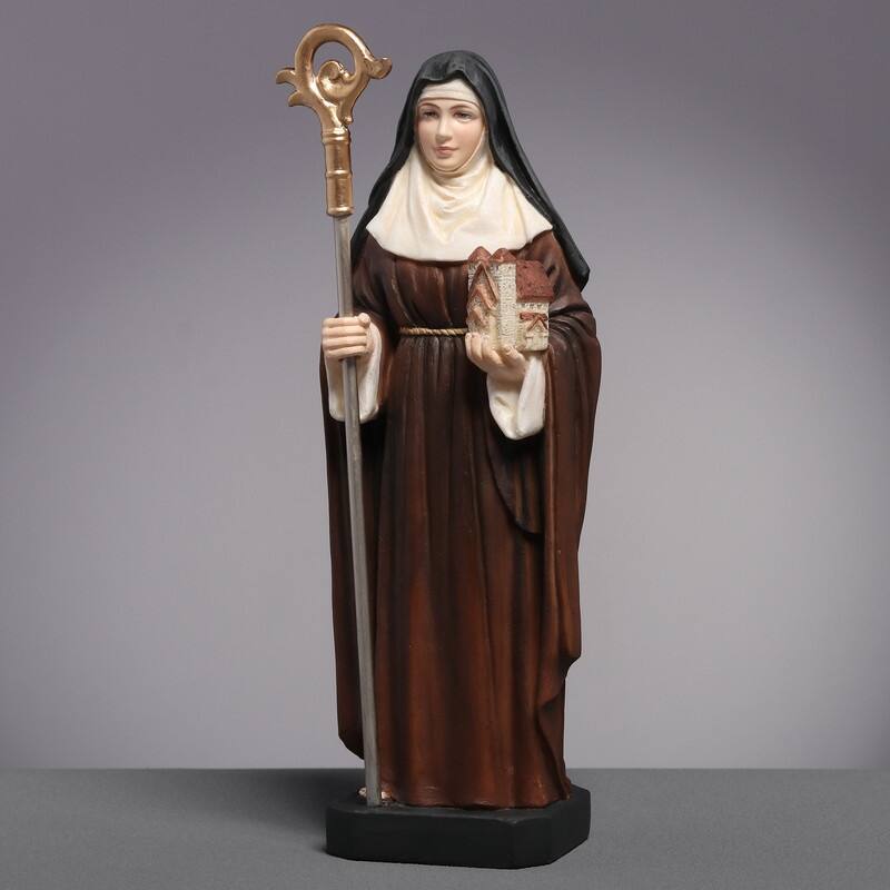 6.5 inches Height Polyresin Saint Brigid of Kildare Multicolor Finish Figurine