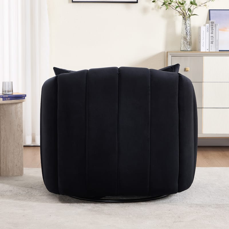 40.4"W Upholstered Swivel Accent Chair Set of 2,Modern Swivel Single Sofa Chair with Pillows