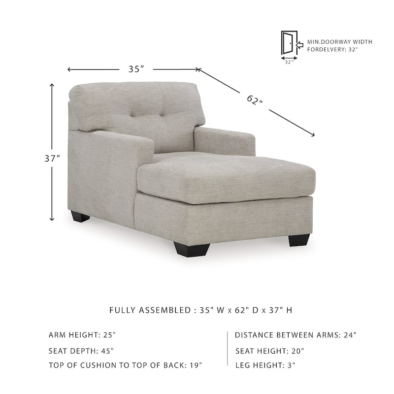 Signature Design by Ashley Mahoney Chaise - 35"W x 62"D x 37"H
