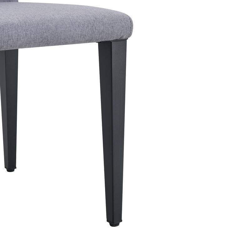 79" Glass Dining Table Set for 6, Modern Tempered Glass Table with 6 Upholstered Chairs, Kitchen Table and Chairs for 6