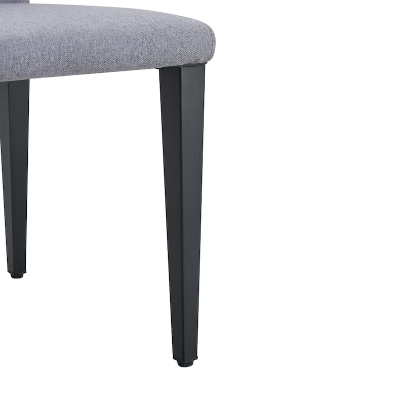 Armless Dining Chair Set of 2 Linen Upholstered Dining Chair with Metal Frame Kitchen Side Chairs Leisure Chairs