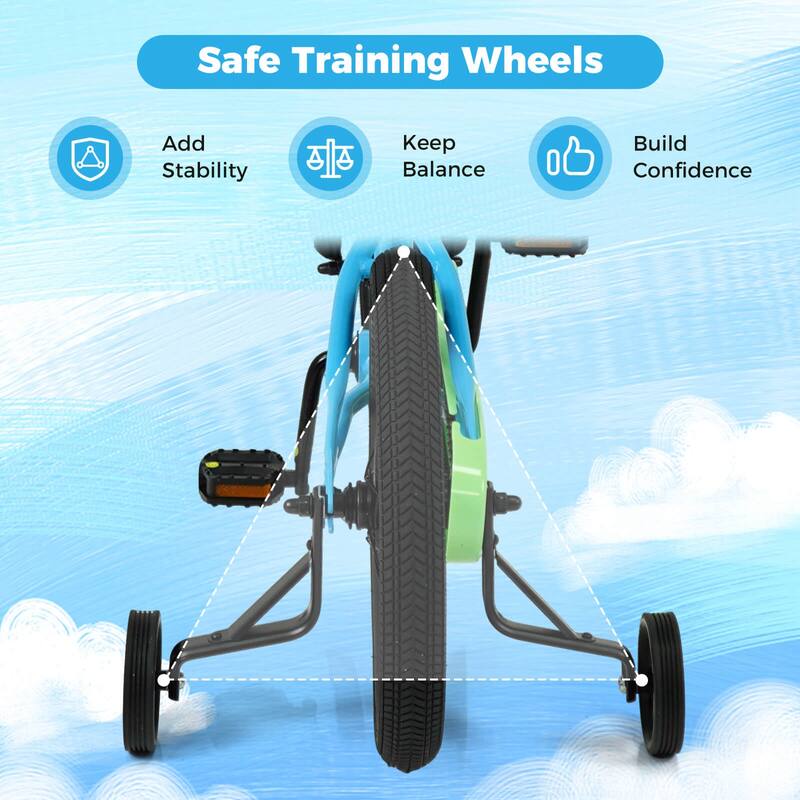 Costway 12-Inch Kids Bicycle with Adjustable Seat Front Handbrake & - See Details