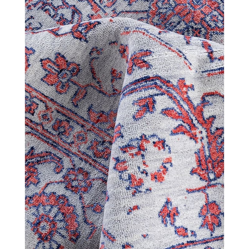 Ikat One-of-a-Kind Hand-Knotted Area Rug - Gray, 8' 1" x 10' 0" - 8' 1" x 10' 0"