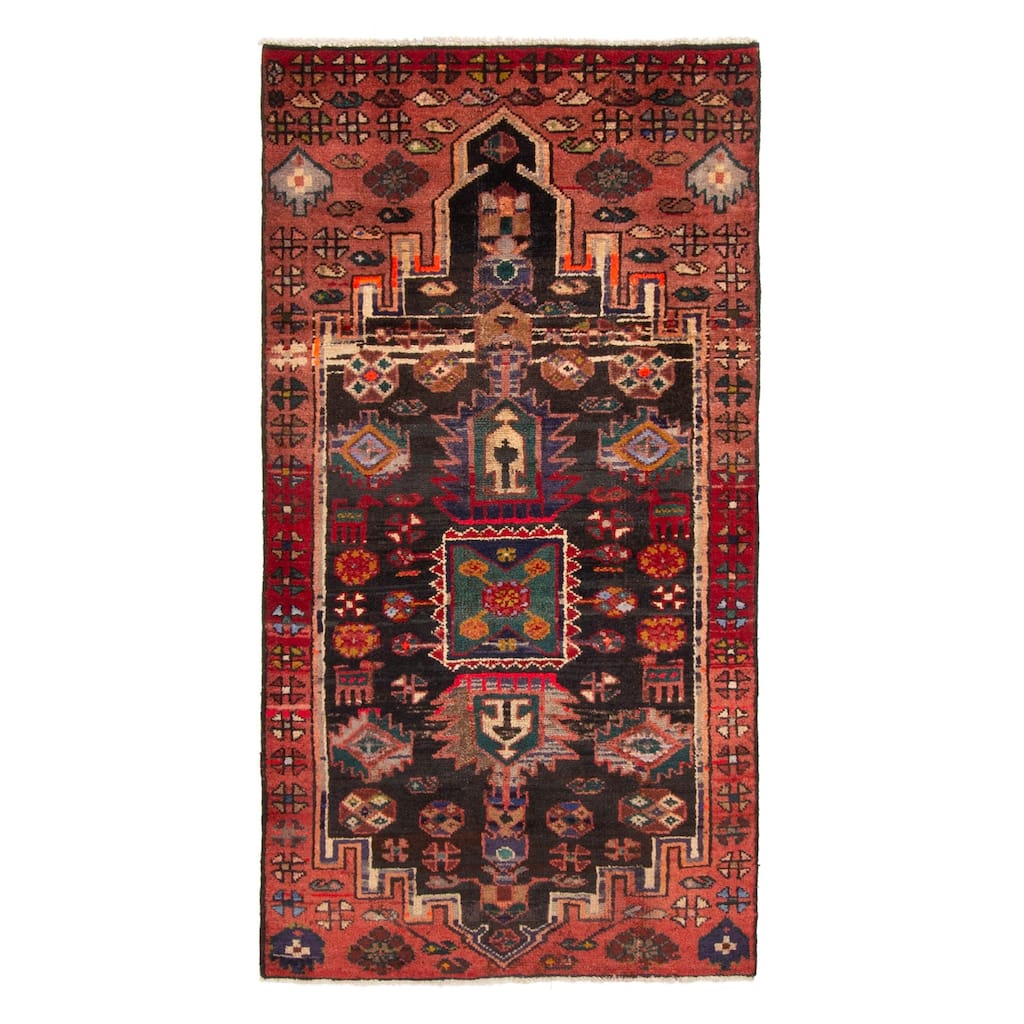 ECARPETGALLERY Hand-knotted Andelz Black Wool Rug - 2'11 x 5'10