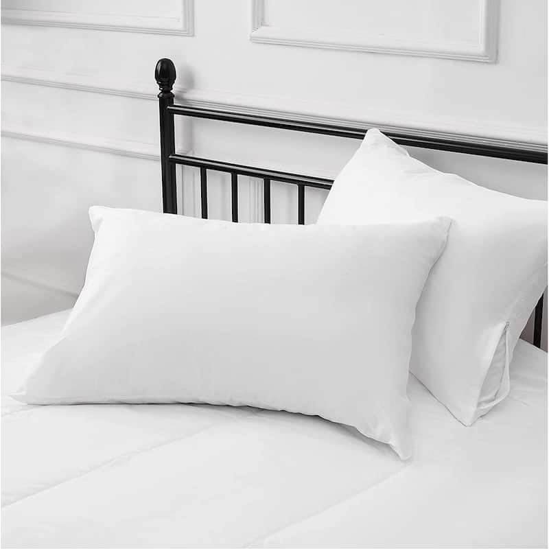 A1HC 100% Organic Cotton Pillowcase Pair Zipper Closure 300TC GOTS Certified Super Soft and Breathable Fabric