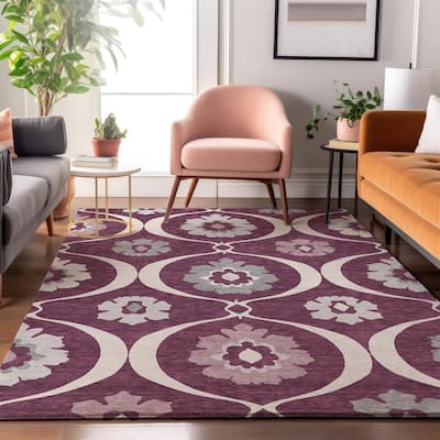 Premium Washable Super Soft Floral Scallops Mayfield Rug