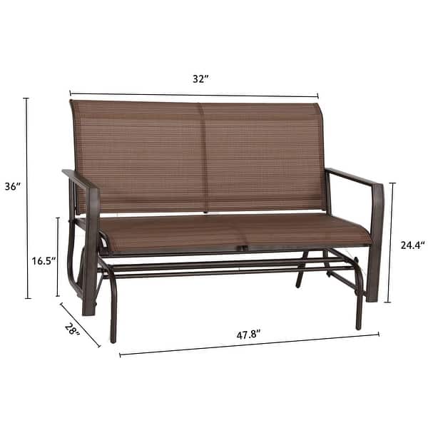 Kozyard Cozy Two Rocking Love Seats Glider Swing Bench/Rocker with Textilence Seats