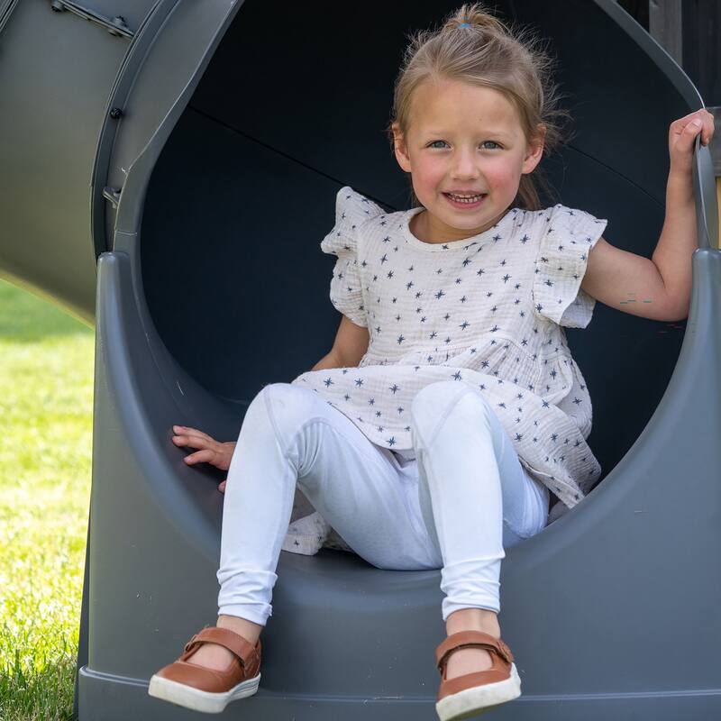 Backyard Discovery Dover Bay Spruce Swing Set, Tube Slide, Clubhouse