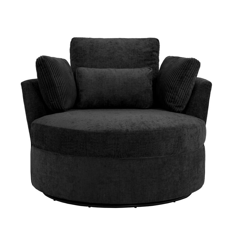 Modern Swivel Chair with Pillows for living room