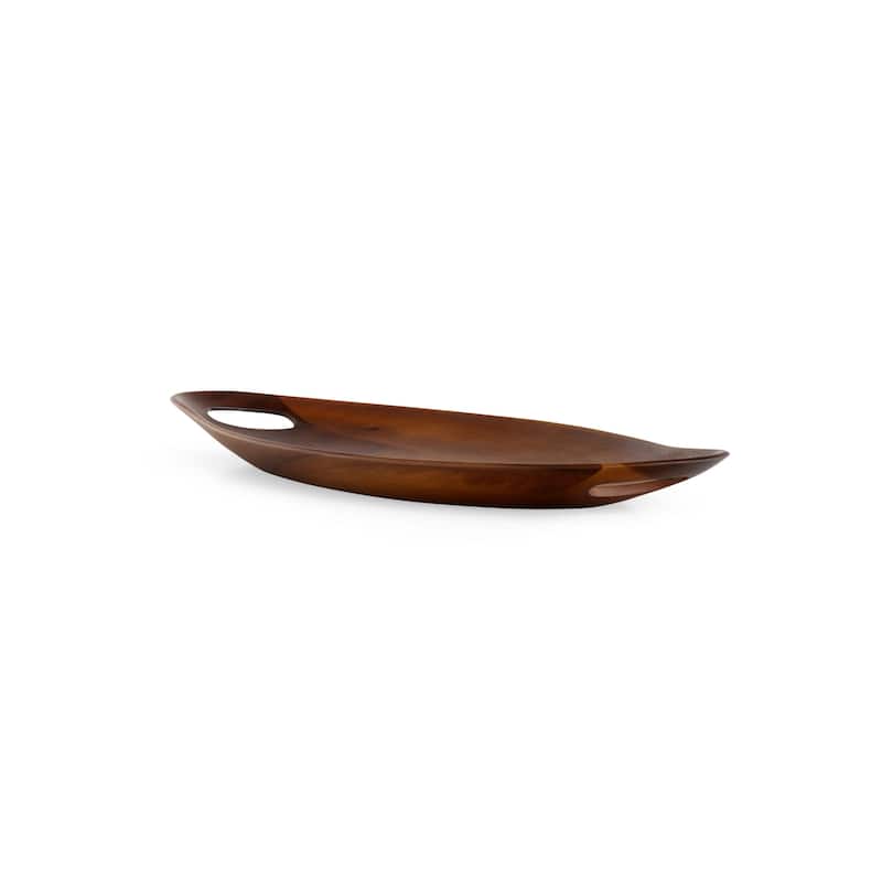 Nambe Portables Acacia Wood Tray - 18" x 9.5" x 2" - 18" x 9.5" x 2" - Brown