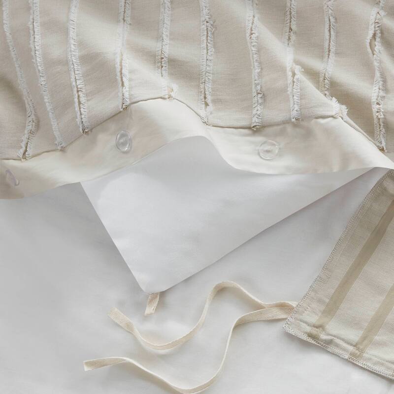 Madison Park Signature Essence Oversized Cotton Clipped Jacquard Comforter Set with Euro Shams and Throw Pillows
